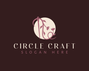 Floral Needle Vine logo design