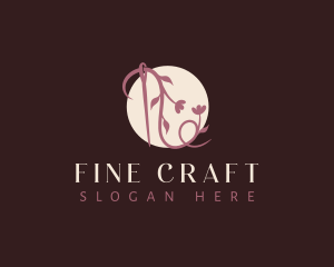 Floral Needle Vine logo design