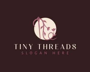 Floral Needle Vine logo design