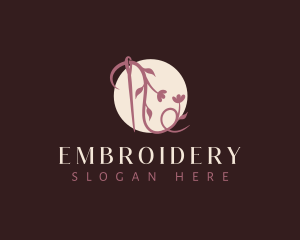 Floral Needle Vine logo design