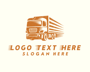 Truck - Orange Cargo Trucking logo design