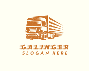 Freight - Orange Cargo Trucking logo design
