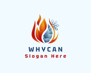 Snowflake Frozen Flame Logo