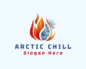 Frozen - Snowflake Frozen Flame logo design