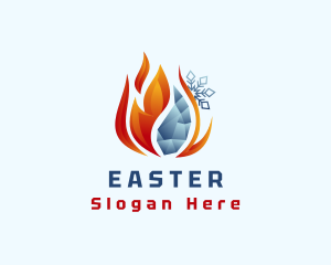 Heat - Snowflake Frozen Flame logo design