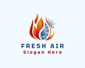 Snowflake Frozen Flame logo design