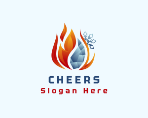 Snow - Snowflake Frozen Flame logo design