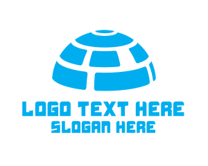 Shelter - Blue Igloo Dome logo design