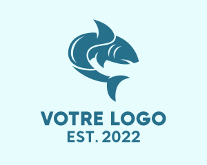 Aquarium - Shark Surfing Clan logo design