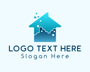 Wash - Blue House Cleaning logo design
