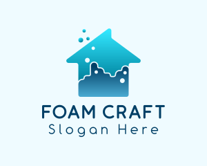 Foam - Blue House Cleaning logo design