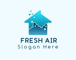 Blue House Cleaning logo design