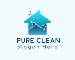 Blue House Cleaning logo design