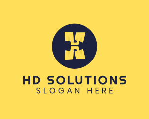 Yellow Letter H logo design