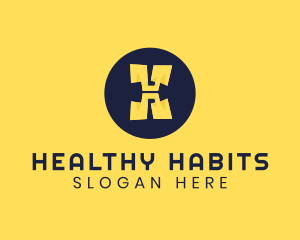 Yellow Letter H logo design