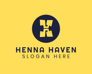 Yellow Letter H logo design