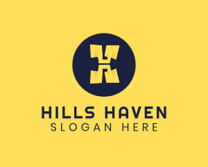 Yellow Letter H logo design