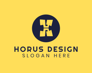 Yellow Letter H logo design