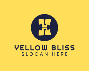 Yellow - Yellow Letter H logo design