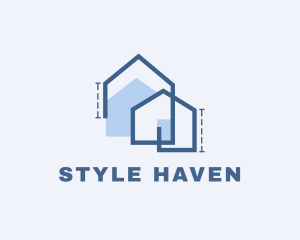 House - Blue Architect House logo design