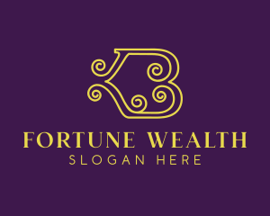 Fortune - Elegant Curl Letter B logo design