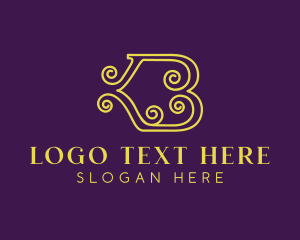 High Quality - Elegant Curl Letter B logo design