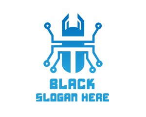Robot - Blue Tech Beetle logo design