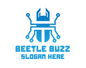 Beetle - Blue Tech Beetle logo design