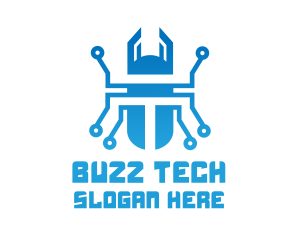 Blue Tech Beetle logo design