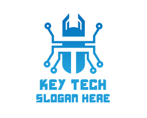 Blue Tech Beetle logo design