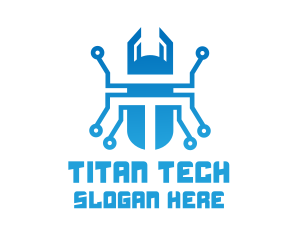 Blue Tech Beetle logo design