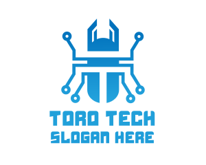 Blue Tech Beetle logo design