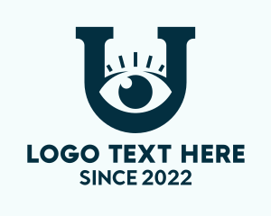Vision - Eye Vision Letter U logo design
