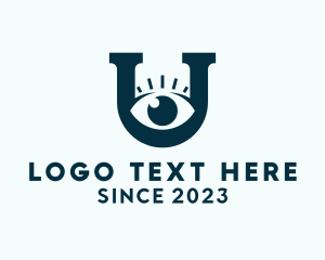 Cctv - Eye Vision Letter U logo design