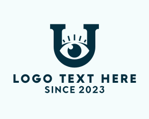 Detective - Eye Vision Letter U logo design