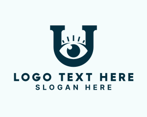 Ophthalmology - Optical Eye Letter U logo design