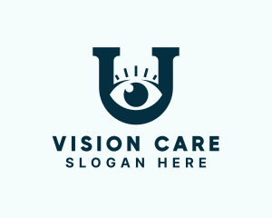 Ophthalmology - Optical Eye Letter U logo design