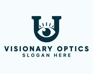 Optometry - Optical Eye Letter U logo design