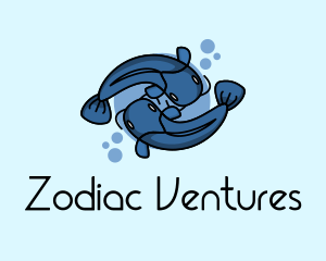 Zodiac - Pisces Zodiac Fish logo design