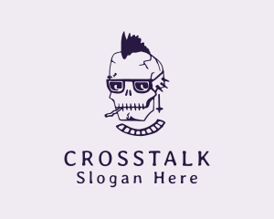 Eyeglasses - Smoking Mohawk Skull logo design