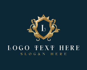 High End - Crown Shield Filigree logo design