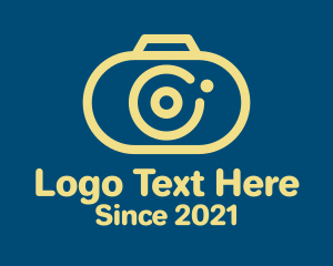 Photo Editing - Yellow Camera Outline logo design
