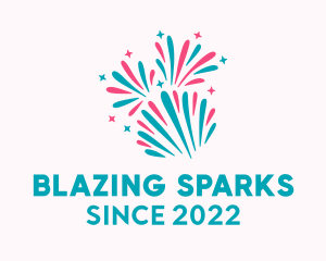 Pyrotechnics - Festive Celebration Fireworks logo design