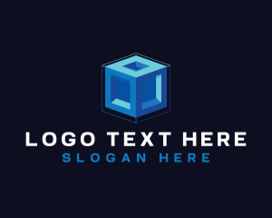 App - Digital Technology Cube logo design