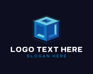 3d - Digital 3D Cube logo design