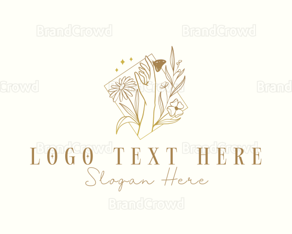 Hand Flower Feminine Logo