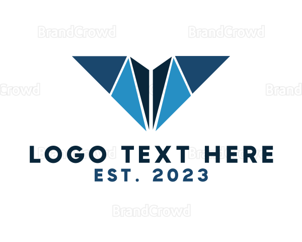 Blue Geometric V Logo