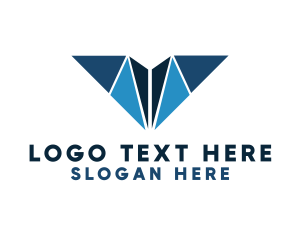 Blue Geometric V Logo