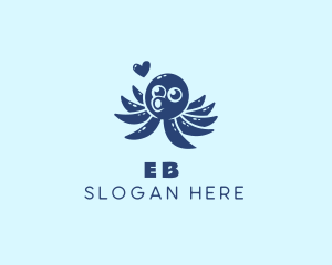 Cute Octopus Heart  Logo