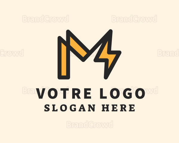 Electrical Bolt Letter M Logo